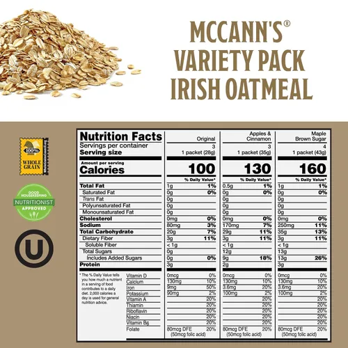 Vista 2 de McCann's Avena instantánea irlandesa, paquete de variedad de tres sabores, 10 paquetes