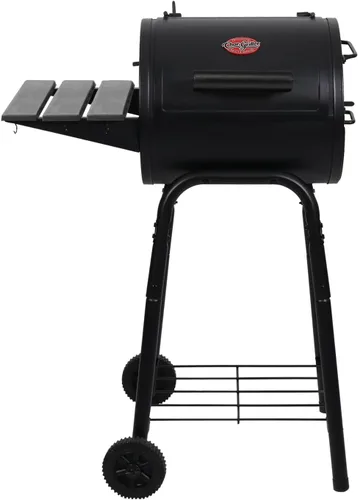 Vista 8 de Char-Griller Barrel Pro - Parrilla de carbón con combustible de carbón, bandeja de carbón ajustable, bandeja de cenizas EasyDump, área de cocción