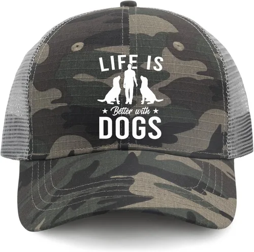 Vista 9 de devor Baseball Cap Life is Better with Dogs Dad Hats, Graphic Dad Hats for Men