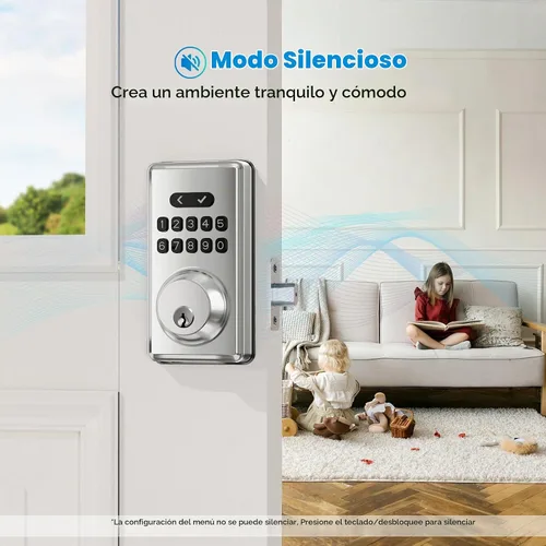 Vista 5 de Cerradura de puerta de entrada sin llave con teclado, cerraduras