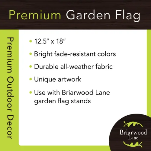 Vista 3 de Briarwood Lane - Bandera para el jardín de primavera con el puente en flor