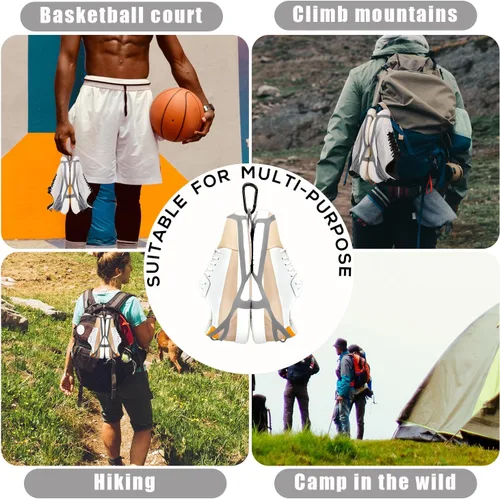 Vista 5 de TOYMIS Clip para calzado, soporte portátil de silicona para zapatos, clip para mochila, funda de calzado, accesorio deportivo para deportes