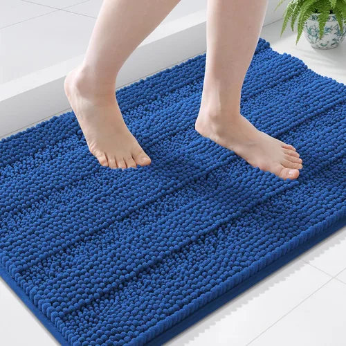 Vista 125 de Grandaily Alfombras de baño de felpilla a rayas de 24 x 16 pulgadas, extra gruesas y suaves, absorbentes, parte trasera de goma, alfombra de ducha
