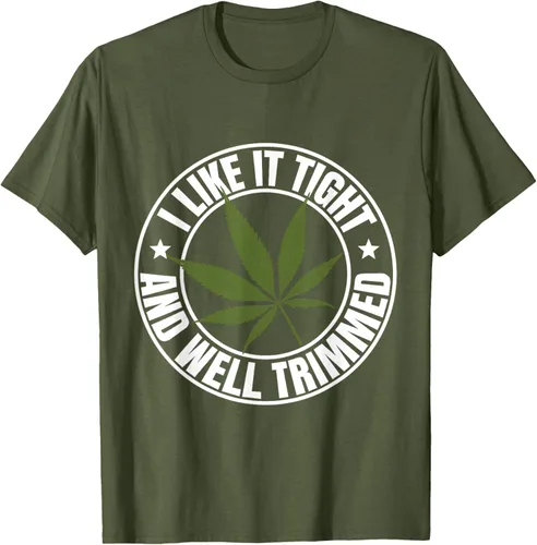Vista 36 de Weed Cannabis Medical Marihuana I Like It Camiseta ajustada y recortada, Negro, S