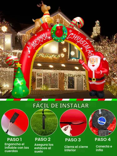 Vista 7 de TOROKOM - Decoración inflable navideña de 10 pies con LED integrados