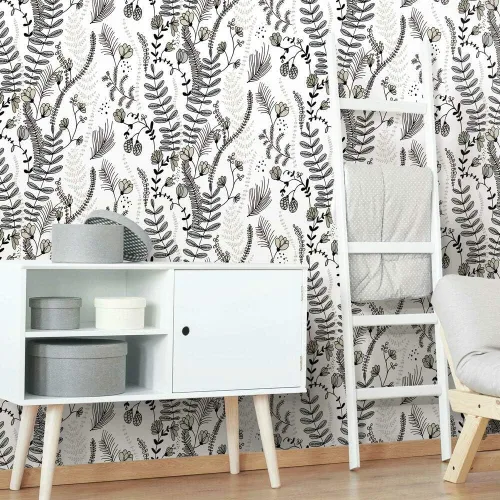 Vista 8 de RoomMates RMK11541RL Finlayson - Papel tapiz para despegar y pegar (gris, color gris)