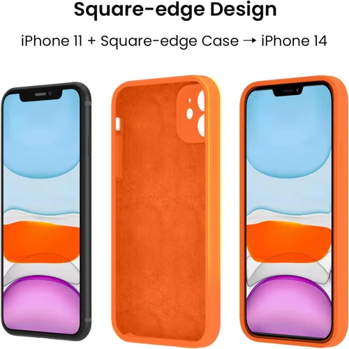 Vista 2 de FireNova Funda diseñada para iPhone 11, borde recto, protección de cámara mejorada, funda de silicona con forro de microfibra suave antiarañazos
