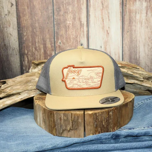Vista 4 de HOOEY Gorra ajustable de malla de camionero Snapback (Davis - 2141T-TNGY), Beige Bronceado