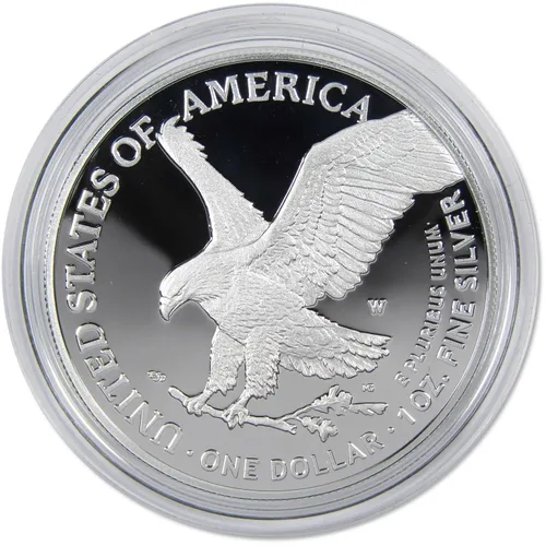 Vista 3 de 2023 W American Silver Eagle Bullion Proof $1 Moneda OGP COA SKU: OPC99