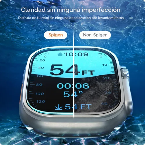 Vista 7 de Spigen Protector de pantalla de vidrio templado [Glas.tR EZ Fit] diseñado para Apple Watch Ultra 3 / Ultra 2 / Ultra (49mm) - Pack de 2 9H