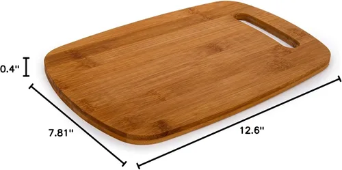 Vista 6 de Luciano Housewares, Tabla de cortar de bambú clásica beige, 12.6 x 7.87 pulgadas, 12.75 x 7.87 pulgadas