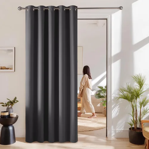 Vista 62 de RYB HOME Cortinas portátiles para puerta con privacidad, cortinas opacas y aislantes térmicas para dormitorio, armario, sala de estar, comedor, Beige