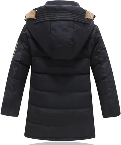 Vista 2 de Mallimoda Abrigos de plumón con capucha para niños, chaqueta cálida de invierno, abrigo acolchado sólido