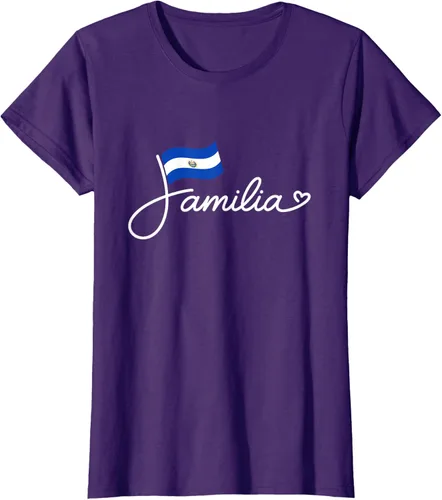 Vista 13 de El Salvador Familia - Camiseta con texto en inglés "La Familia de la Bandera Salvadoreña
