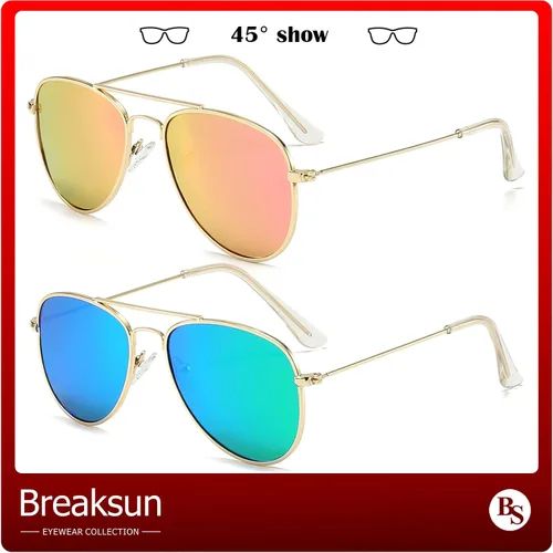 Vista 5 de Breaksun Lentes de sol polarizados de aviador para niñas y niños de 3 a 10 años, lentes de sol clásicos de aviador para adolescentes y jóvenes