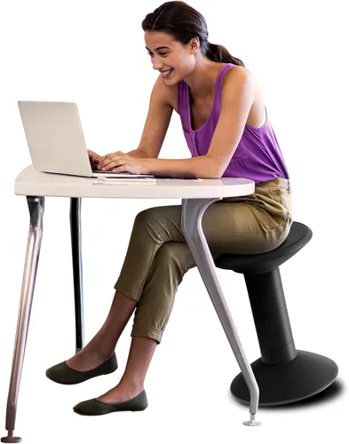 Vista 15 de Storex Taburete de inclinación activa: asiento ergonómico para espacio de oficina flexible y escritorios de pie, altura ajustable de 12 a 24 Negro