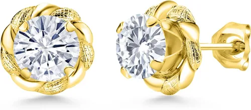 Vista 9 de Gem Stone King Aretes de plata de ley 925 de 0.236 in con piedra natal redonda para mujer