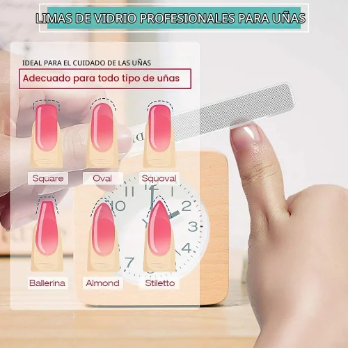 Vista 3 de DRMODE Lima de uñas de cristal, 2 unidades de brillo de uñas de cristal