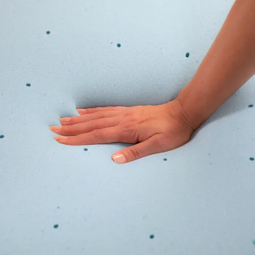 Vista 7 de EMMA + OLIVER Cubrecolchón de espuma viscoelástica refrescante de 2 pulgadas con infusión de gel frío, espuma viscoelástica certificada CertiPUR-US