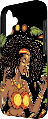 Vista 2 de Funda para iPhone 16 Rasta Reggae Music Cannabis Weed Leaf 420 Rastafarian Women