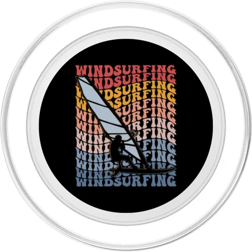 Vista 2 de Windsurfing Groovy Windsurfer Windsurf PopSockets MagSafe PopGrip for iPhone