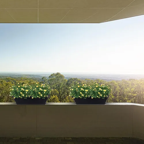 Vista 6 de ERINGOGO Maceta rectangular de plástico de 19.68 pulgadas con orificio de drenaje y platillo para uso en interiores y exteriores, balcón, patio