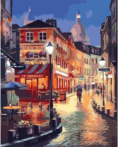 Vista 26 de QUITEDEW Pintura por números para adultos principiantes, pintura de paisajes por números, kits de pintura de jardín por números, adecuados