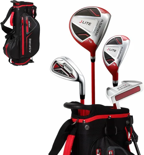 Vista 10 de Aspire X-Lite Super Performance Junior Golf Club Set - Right-Handed Kids Golf Set with Driver, Hybrid, 7 Iron, Putter, Stand Bag & Headcovers