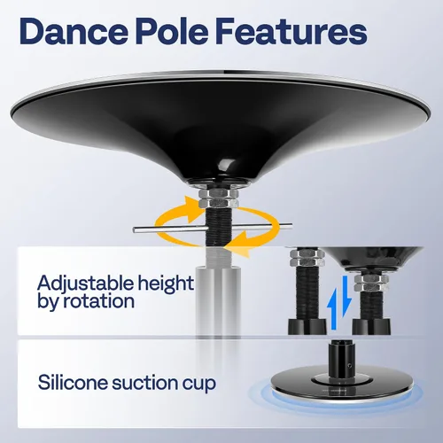 Vista 3 de VIVOHOME Caño Profesional para Baile Giratorio, Caño de Baile Portátil de 45 mm para Ejercicio en Casa