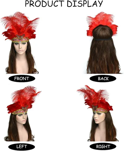 Vista 3 de PICTURESQUE Carnival Feather Headpiece Showgirl Headband