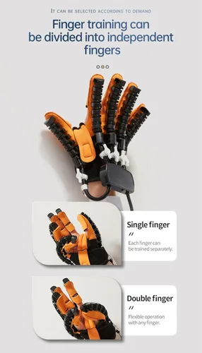 Vista 6 de Guantes de robot de rehabilitación para pacientes con hemiplejia cerebral, equipo de entrenamiento de recuperación de dedos y manos, guante robótico