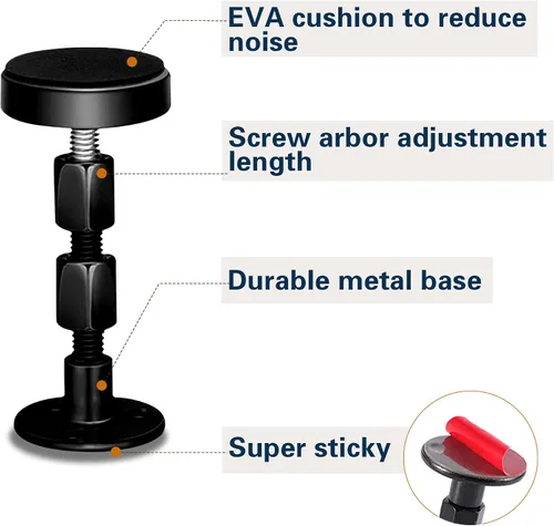 Vista 3 de 4 topes de cabecera para pared, marco de cama ajustable, antivibraciones, parachoques de pared de cama con almohadillas y tornillos gratis