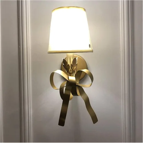 Vista 2 de Lámpara de pared, aplique de pared, arco de princesa, lámpara de pared estilo francés, lámpara de pared para habitación de niñas, E14, de una sola
