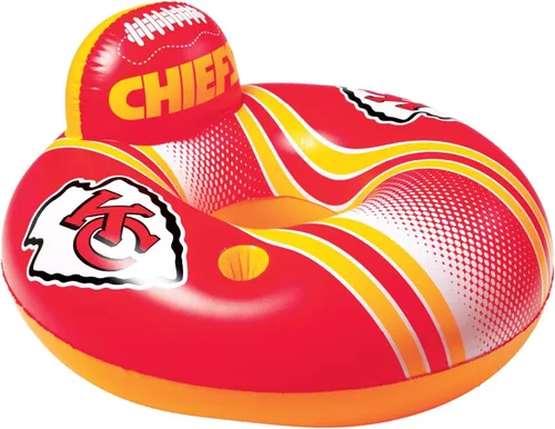 Vista 12 de BigMouth 42” Inflatable Pool Floats Officially Licensed NFL Fan Gear Merchandise Back Support Inner Tube for Adults and Teens