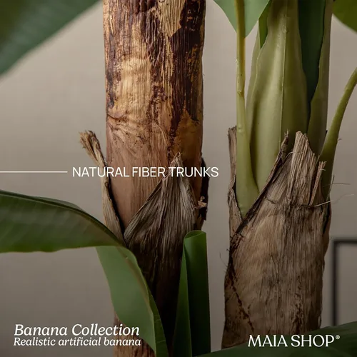 Vista 8 de Maia Shop - Árbol de plátano artificial, 4 pies, maceta negra incluida Banana