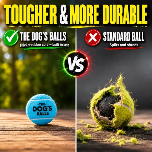 Vista 4 de The Little Dog's Balls - Pelotas de tenis para perros pequeños y cachorros, color azul, paquete de 6, pelotas de fieltro no abrasivas, núcleo