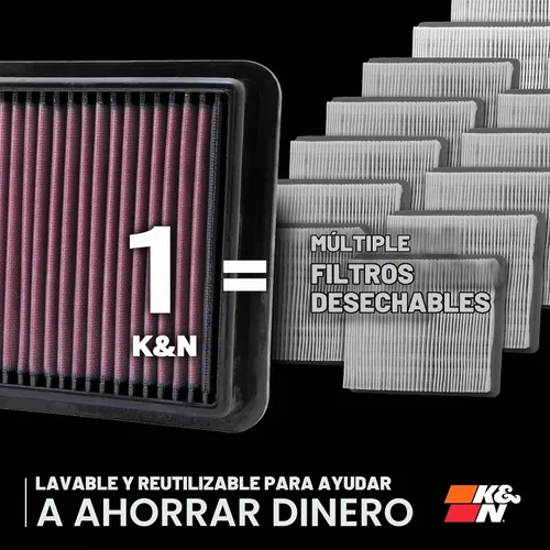 Vista 6 de K&N, 33-2233, filtro de aire de repuesto de alto rendimiento