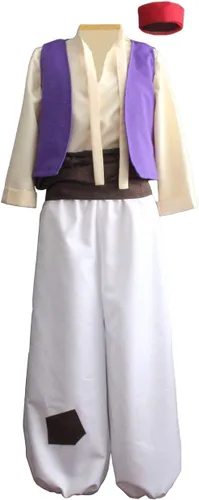 Vista 8 de Ainiel Disfraz de príncipe árabe para hombre (talla L), color blanco