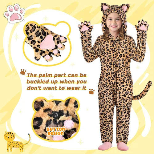 Vista 3 de GIFTINBOX Cat Costume For Girls, Cat Noir Costume, Onesie Black Cat Costume for Kids, Halloween Costumes for Kids Girls