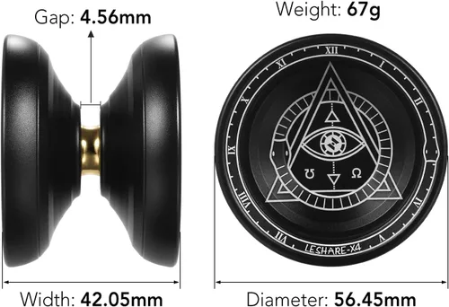 Vista 2 de Lixada Yoyo profesional de aluminio competitivo Yoyo Ball Yo Yo regalo con 5 cuerdas de repuesto y guante, ideal para principiantes y para trucos