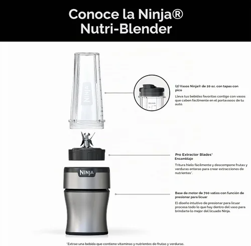 Vista 2 de Ninja BN300C, Mezclador personal Nutri-con tecnología de trituración