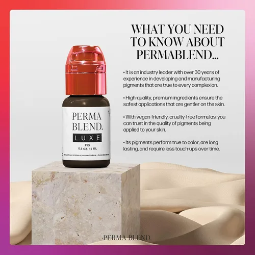 Vista 3 de Perma Blend Luxe - Higo - Tinta vegana para tatuaje de labios, pigmento microblading marrón frío con opacidad media, para rubor de labios