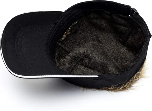 Vista 5 de Gorra de béisbol ajustable para hombre, con visera para el sol, divertida, gorra de golf falsa, color negro