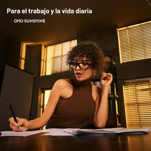 Vista 2 de Gafas inteligentes OHO 4K Bluetooth AI con cámara, lente fotocromática