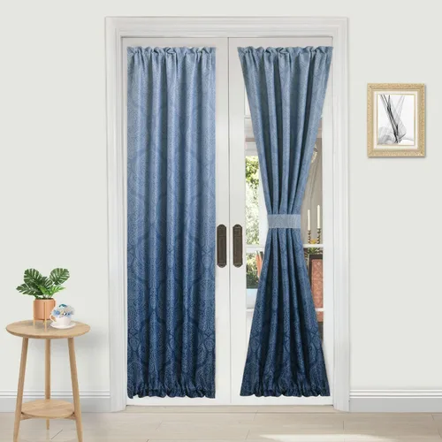 Vista 157 de DWCN Cortinas para Puertas Francesas – Cortinas opacas térmicas con bolsillo para barra para puertas con ventana de cristal, puertas de cocina
