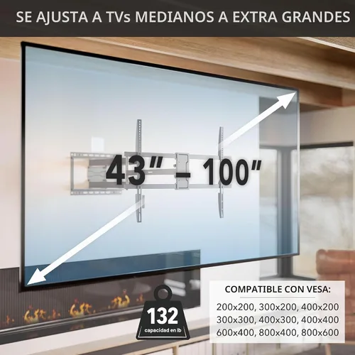 Vista 5 de Mount-It! Soporte de pared para TV de movimiento completo de brazo largo esquinero, extensión extra larga de 42.5 pulgadas, soporte de brazo doble