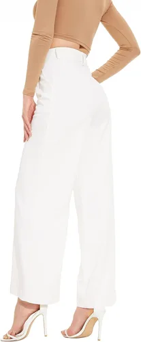 Vista 6 de FUNYYZO Women's Wide Leg Work Pants High Waist Long Straight Trousers Causal Pants