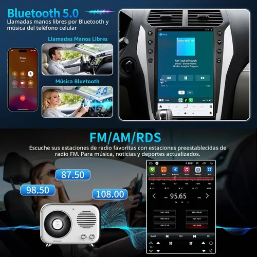 Vista 7 de Radio de coche para Ford F150 2009 2010 2011 2012, pantalla táctil de 12.1 pulgadas, inalámbrica, CarPlay, Android, estéreo, actualizado