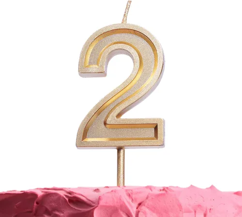 Vista 10 de GET FRESH Vela de cumpleaños número 0 – Vela dorada del número cero en barra – Elegantes velas de números dorados para cumpleaños, aniversario