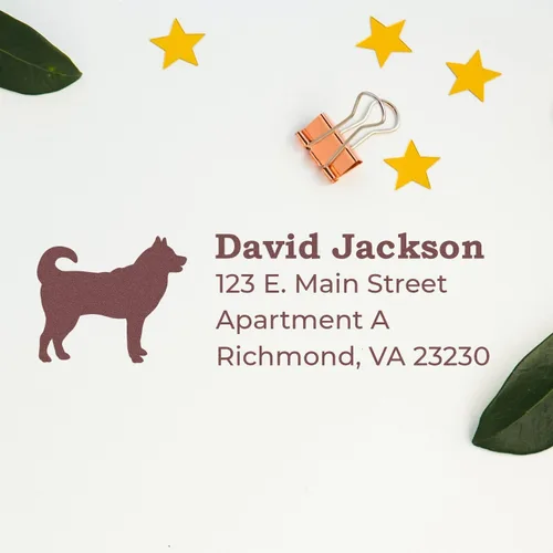 Vista 264 de Airedale Terrier Address Stamp, Custom Airedale Terrier Hand Stamp for Dog Lovers, Duo Rubber Return Address for Pet Owners Montaje manual Duo